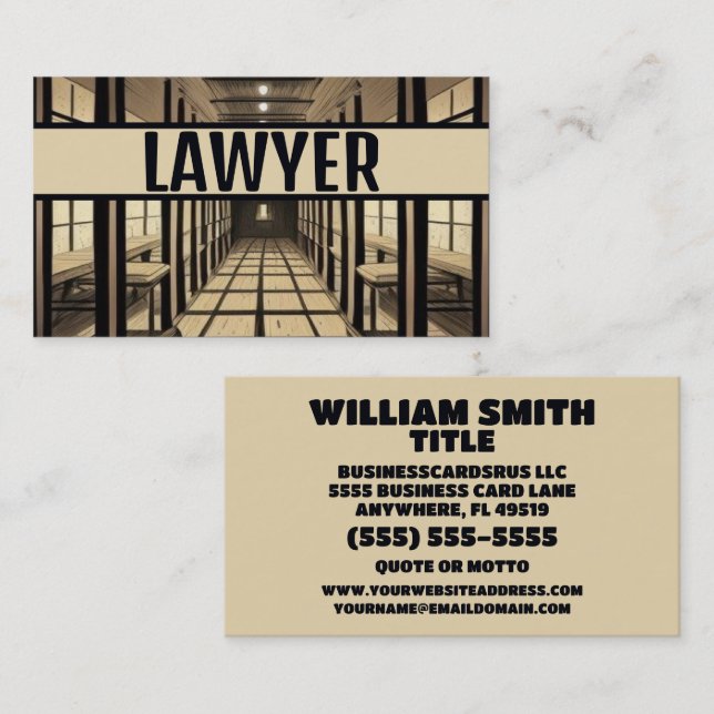 Inmate Visitor Room Lawyer Business Card (Front/Back)