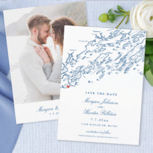 Inn by the Sea Wedding Casco Bay Maine Map Save The Date