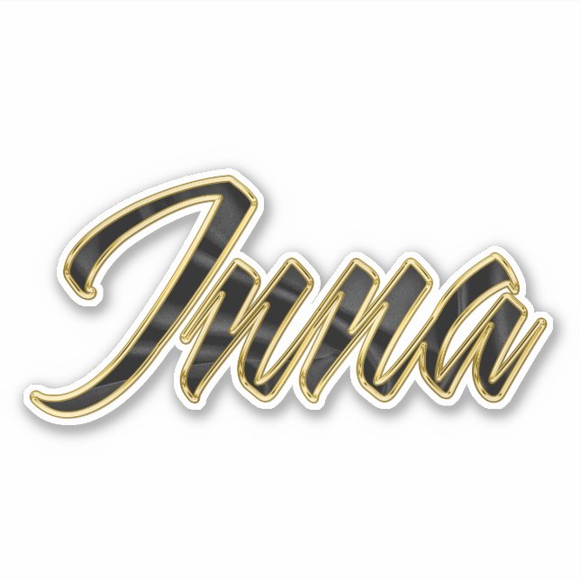 Inna black gold lettering sticker (Front)