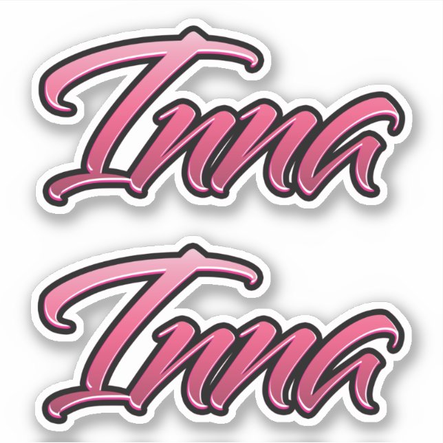 Inna faded pink sticker stickers sticker set (Front)