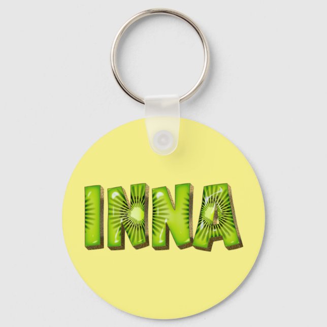 Inna Name Kiwi Design Keychain (Front)
