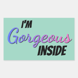 Inner Beauty I'm Gorgeous Inside Rectangular Sticker