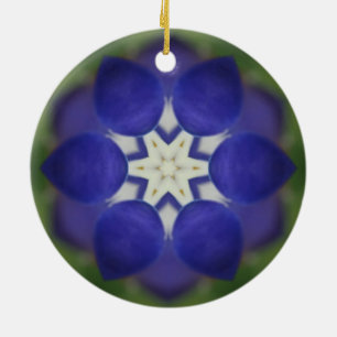 Inner Bluebonnet Flower Ceramic Tree Decoration