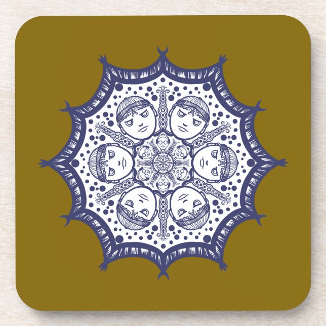 Inner circle of a design Ceramic Tile Coaster (Front)