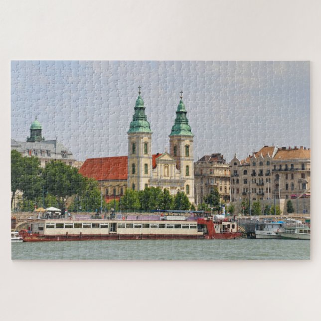 Inner City Church and boats, Budapest, Hungary Jigsaw Puzzle (Horizontal)