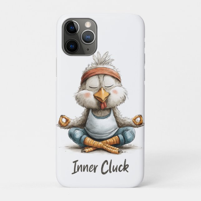 Inner Cluck Chicken Meditation | Funny Yoga Animal Case-Mate iPhone Case (Back)