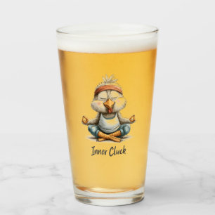 Inner Cluck Chicken Meditation   Funny Yoga Animal Glass