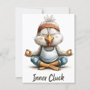 Inner Cluck Chicken Meditation   Funny Yoga Animal Postcard