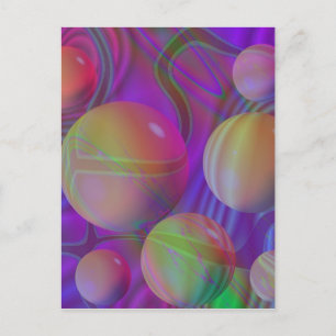 Inner Flow V Abstract Fractal Violet Indigo Galaxy Postcard