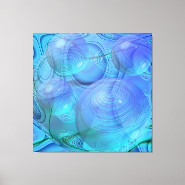 Inner Flow VI – Aqua & Azure Galaxy Canvas Print (Front)