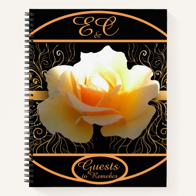 Inner Glow Elegant Yellow and Gold Rose Notebook (Front)