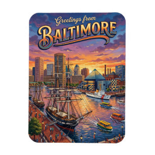 Inner Harbour, Baltimore USA Magnet