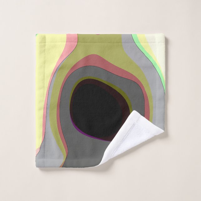 Inner Landscape - Abstract Organic Surreal Art Bath Towel Set (Wash Cloth)