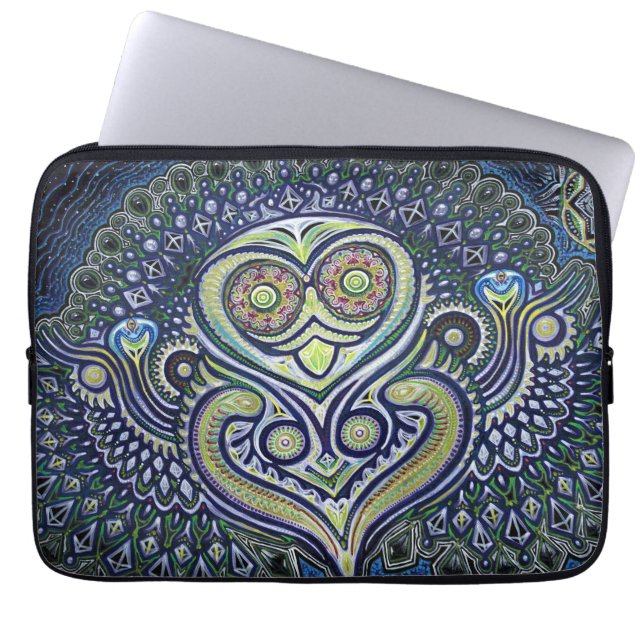 'Inner Light' (Psychedelic Owl) Laptop Sleeve (Front)