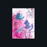 Inner Music - Floral Sketch Canvas Print<br><div class="desc">Inner Music I by Melissa Wang. Features a sketches of flowers against a soft,  flowy pink background.| 140968D</div>