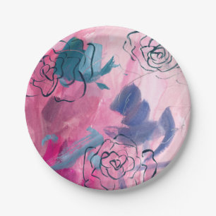 Inner Music - Floral Sketch Paper Plate