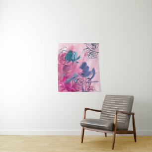 Inner Music - Floral Sketch Tapestry