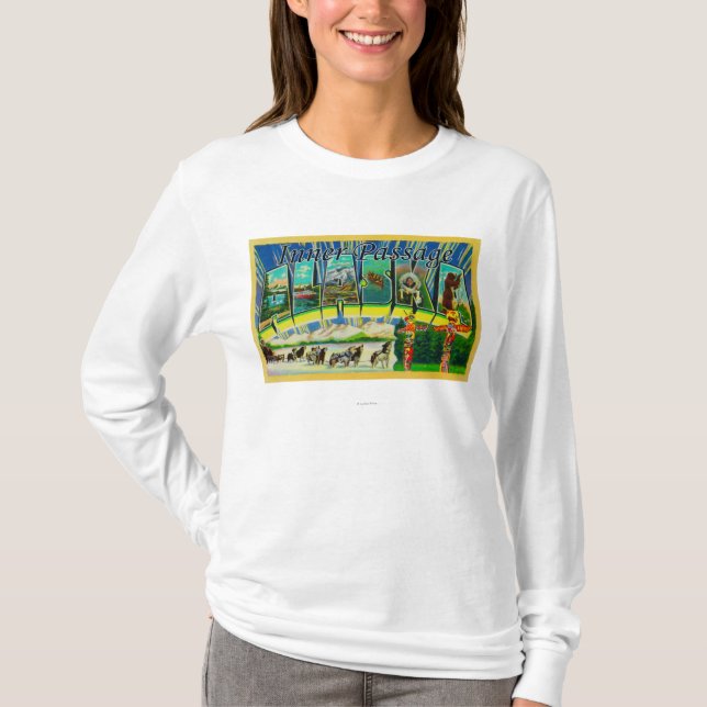 Inner Passage, Alaska - Large Letter Scenes T-Shirt (Front)