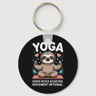 Inner Peace Achieved Movement Optional Yoga Sloth Key Ring