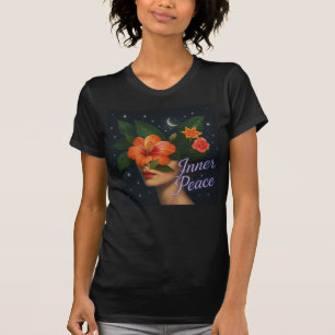 Inner Peace – Celestial Botanical Portrait Dreamer T-Shirt