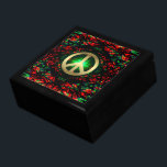 Inner Peace Energy Light Lacquered Gift Box<br><div class="desc">Inner Peace Energy Light Lacquered Gift Box | Peace sign symbol on festive coloured pattern art with a glowing green light in the centre  - made into a wonderful wooden gift box to keep trinkets,  jewellery or anything special. Choose from two sizes and choice of  4 colour lacquered finishes</div>