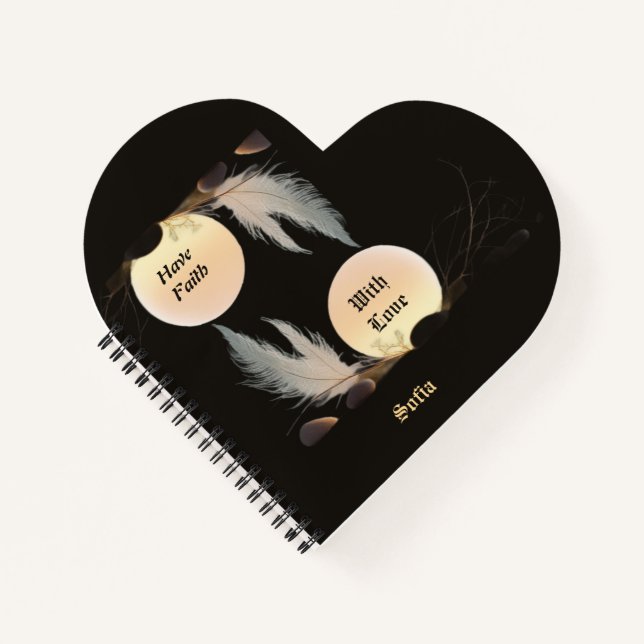 Inner Peace & Healing Heart-Shaped Zen Notebook (Front)