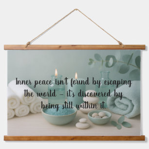 Inner peace isn't found by escaping the world hanging tapestry