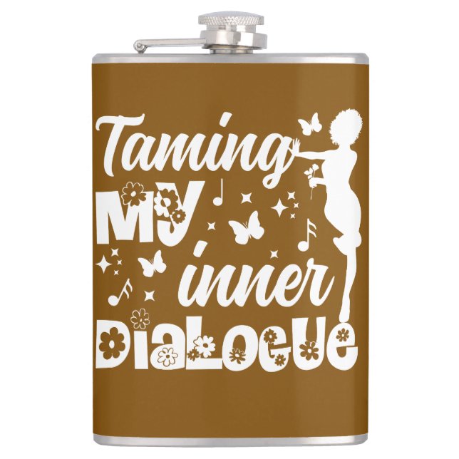 Inner Peace Journey | Taming My Inner Dialog Hip Flask (Front)