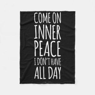 Inner Peace Meditation Yoga Lover Gift. Funny Yoga Fleece Blanket