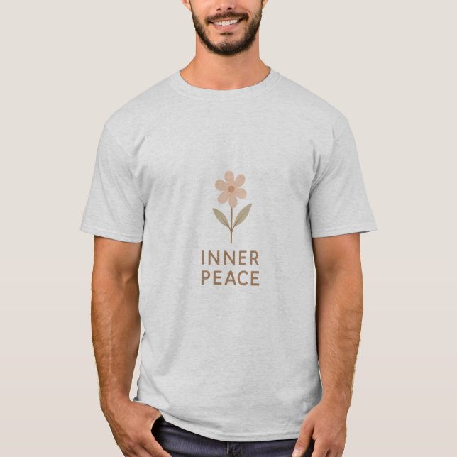 Inner Peace | Minimalist Motivational Flower Desig T-Shirt (Front)