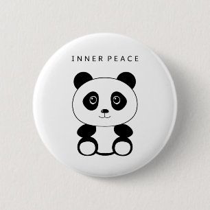 Inner Peace Panda 6 Cm Round Badge