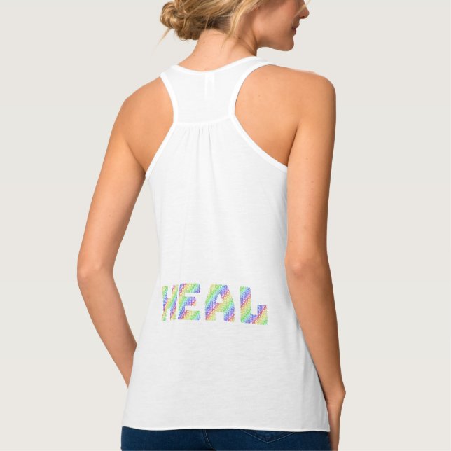 Inner Peace & Tension Release Rainbow Mantra Singlet (Back)