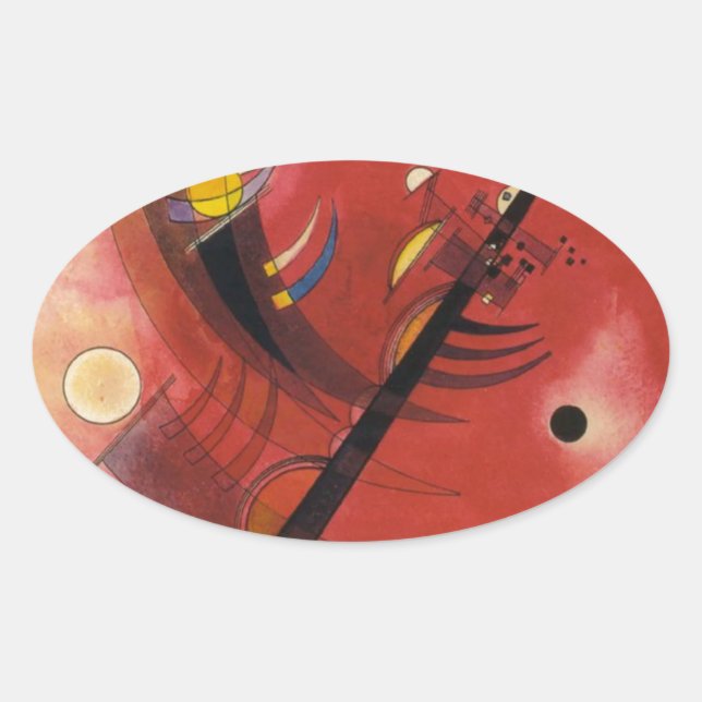 Inner Simmering Abstract Painting Oval Sticker (Front)