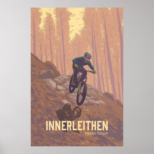Innerleithen Mountain Biking Travel Poster (Front)