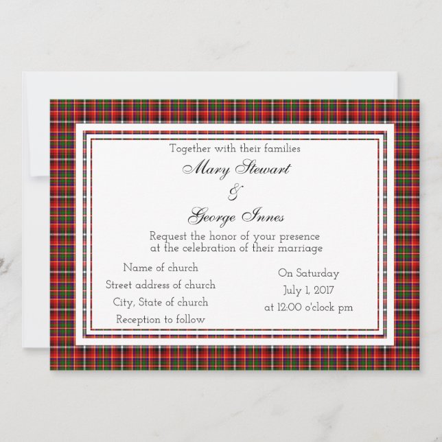 Innes Scottish Wedding Invitation (Front)