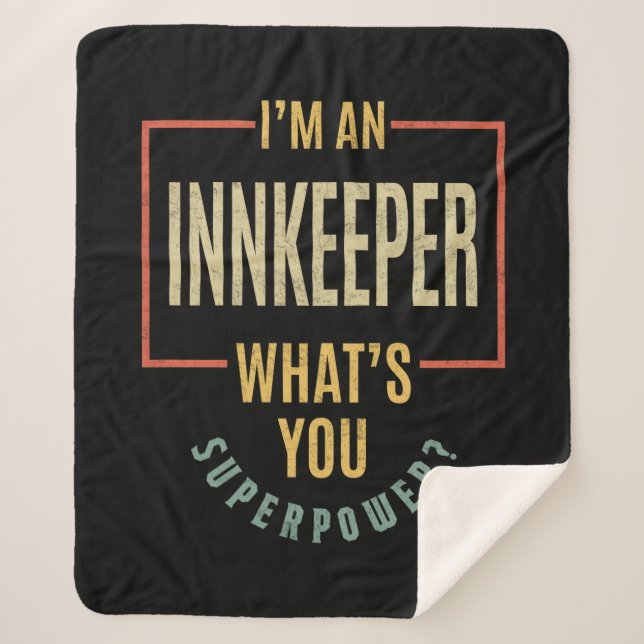 Innkeeper Job Title Men Women Gift Sherpa Blanket (Front)