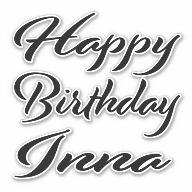 Innname First name black Sticker Birthday (Front)