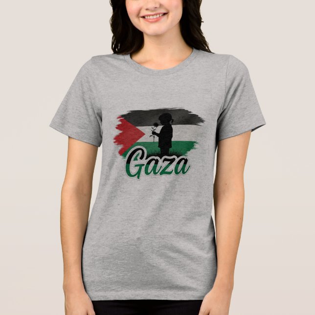Innocence of Gaza: A Quiet Blossom Tri-Blend Shirt (Front)