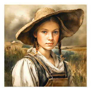 "Innocence Unveiled" Farm Girl "Johanna" Photo Print