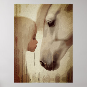 Innocent Bond – Child and Horse Art Poster