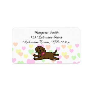 Innocent Chocolate Labrador Puppy Cartoon Label