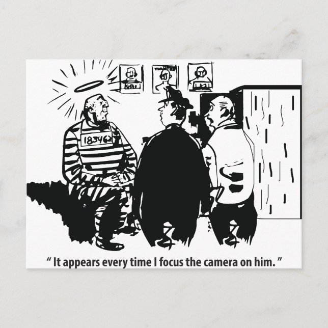 Innocent Convict, Camera Focus, Funny Vintage Postcard (Front)