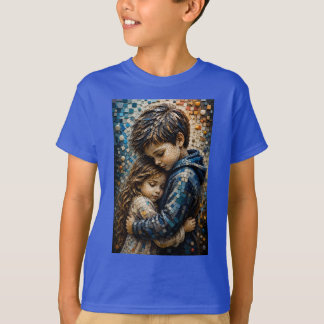 Innocent Embrace 3D Mosaic Wall Art T-Shirt
