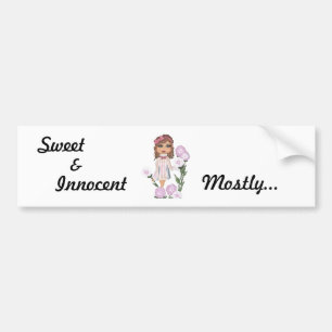 Innocent, Sweet , &,  Mostly... Quantum Cutie Girl Bumper Sticker