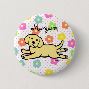 Innocent Yellow Labrador Puppy Cartoon 6 Cm Round Badge