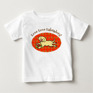 Innocent Yellow Labrador Puppy Cartoon Baby T-Shirt