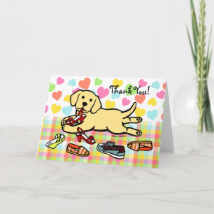 Innocent Yellow Labrador Puppy Thank You Card