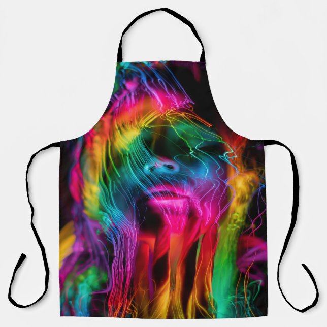 Innovative Lightpainting Portrait Art Technique Apron (Front)