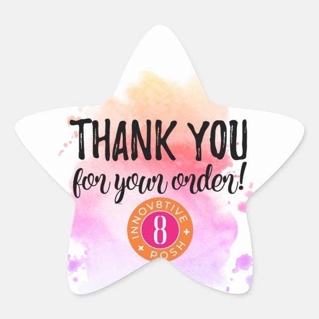 Innovative Posh Thank you for your order  Star Sticker (Front)
