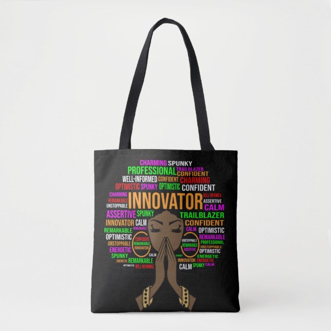 Innovator black mum Christian ma woman melanin mot Tote Bag (Front)
